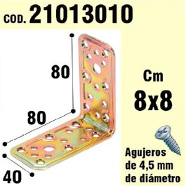 WOLFPACK LINEA PROFESIONAL Support pour bois à angle 40x80x80 mm en métal bichromaté