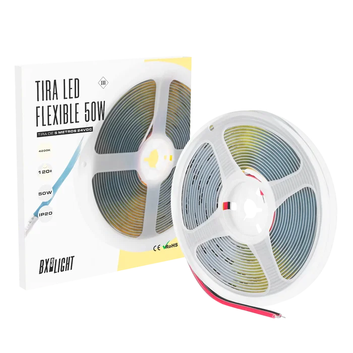 BX3 LIGHT - BX3-COB-320-24DC-W - Bandeau LED flexible COB 5 m, 50W, 24V DC, 4000 K, IP20, intérieur, haute stabilité électrique