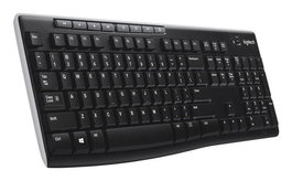Logitech K270 Clavier sans fil QWERTY avec pavé numérique, connectivité 2.4 GHz via récepteur Unifying et touches multimédia