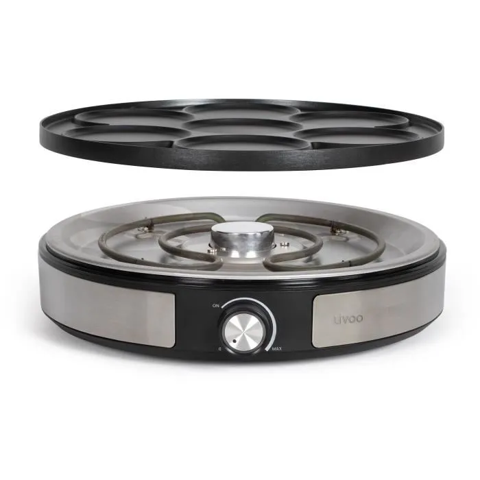 Livoo DOP247 Crêpière réversible 1500W - Plaque Ø33 cm ou 7xØ10 cm - Antiadhésif - Thermostat réglable Livoo DOP247 Crêpière réversible 1500W - Plaque Ø33 cm ou 7xØ10 cm - Antiadhésif - Thermostat réglable