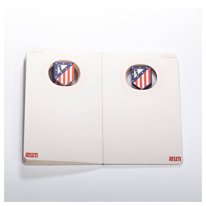 MOCILAB Cahier A5 Atlético de Madrid Rouge avec Bouclier 3D