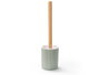 Berilo Escobillero Rayas Bambou Menta 10x35x10 cm Blanc Marron Vert Plastique et Bambou (Set de 12)