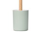 Berilo Escobillero Rayas Bambou Menta 10x35x10 cm Blanc Marron Vert Plastique et Bambou (Set de 12)