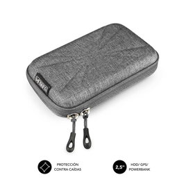 Subblim Housse rigide pour disque dur 2.5 pouces, étui de protection, compartiment pour câble USB - Noir