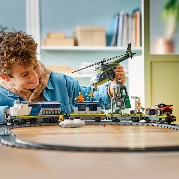 Lego 60508 Braquage du Train de Police - Jouet de Construction avec Locomotive, Hélicoptère et Circuit - Cadeau Enfant 7 Ans et Plus