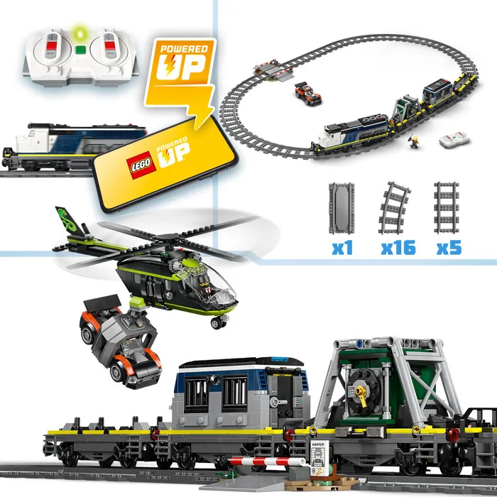 Lego 60508 Braquage du Train de Police - Jouet de Construction avec Locomotive, Hélicoptère et Circuit - Cadeau Enfant 7 Ans et Plus