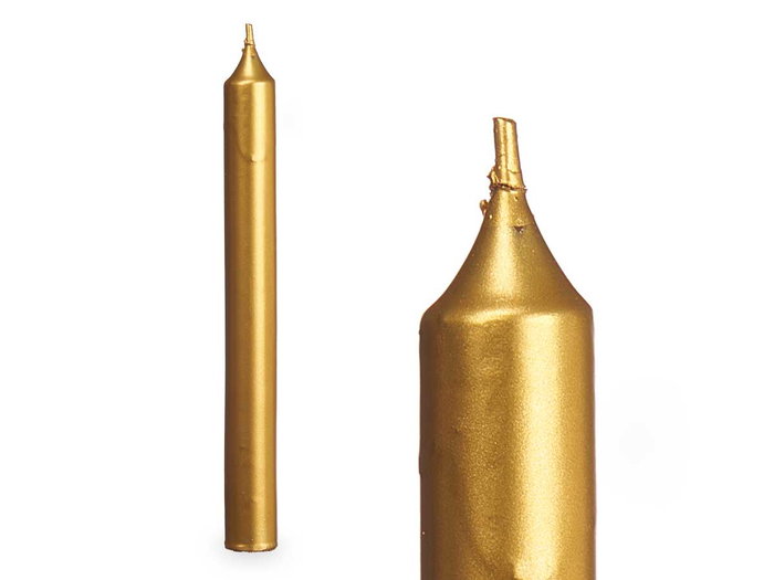 Acorde Lot de 8 bougies cierges doré 20 cm 8 heures de combustion (Set de 12)