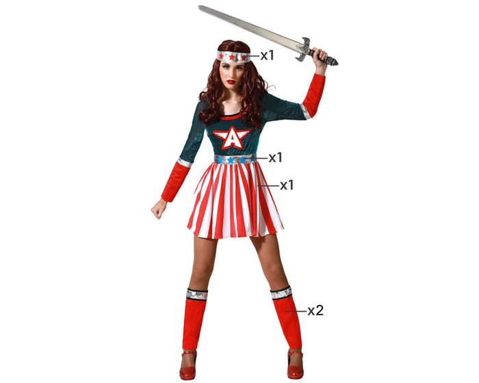 Atosa Déguisement Héroïne de Comic Femme Adulte Multicolor Atosa Déguisement Héroïne de Comic Femme Adulte Multicolor