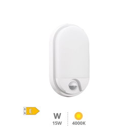 GSC Evolution Applique murale ovale LED Doko blanche avec capteur de mouvement 15W 4000K