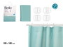 Berilo Cortina de Bain Transparente Vert Azulé 180x180 cm en Plastique EVA et PE (Set de 12)