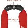 Master Lock Chaîne Antivol Vélo avec Combinaison 90 cm Rouge