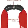 Master Lock Antivol Vélo Chaîne Combinaison 90 cm Rouge 8392EURDPROCOLR - Câble Acier 8 mm, 4 Chiffres, Protection Nylon