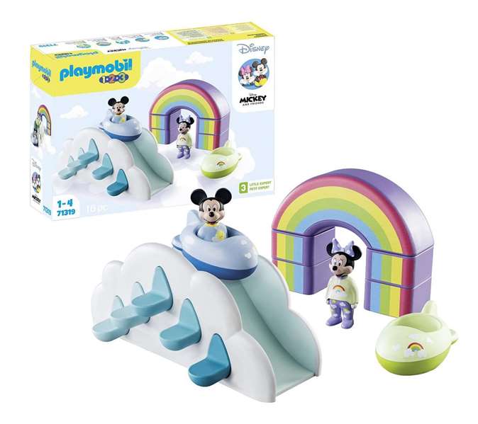Playmobil - Disney Mickey et Minnie Maison dans les Nuages - Jeu de Construction 1.2.3 pour Enfants dès 1 an