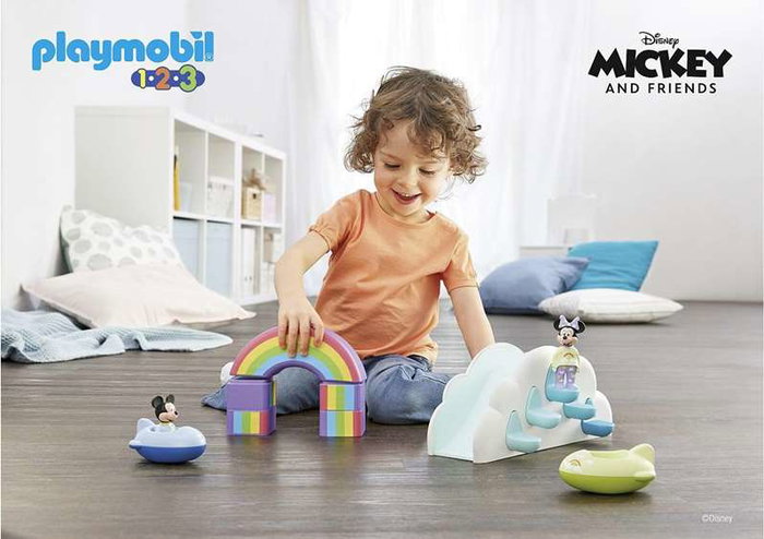 Playmobil - Disney Mickey et Minnie Maison dans les Nuages - Jeu de Construction 1.2.3 pour Enfants dès 1 an