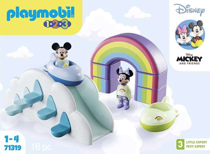 Playmobil - Disney Mickey et Minnie Maison dans les Nuages - Jeu de Construction 1.2.3 pour Enfants dès 1 an