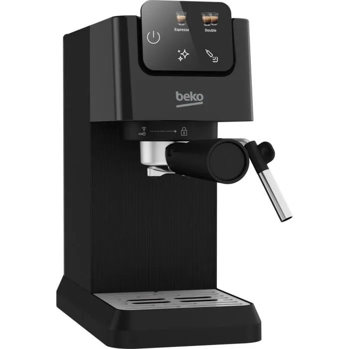 Beko CEP5302B Machine à expresso manuelle avec écran tactile - 15 bars - 1628W - Réservoir d'eau 1.1L - Compatible café moulu et dosettes ESE - Noir