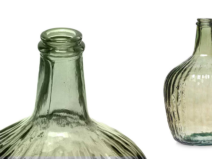 Giftdecor Bouteille Décorative en Verre Rayé Vert 4 L 17x29x17 cm (Set de 4)