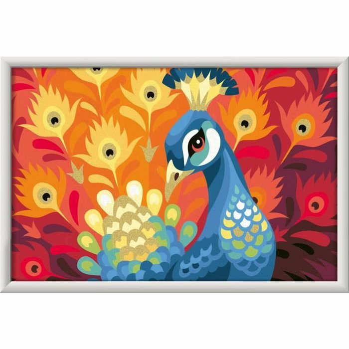 Ravensburger CreArt Kids Kit de peinture par numéros Paon 31x21cm