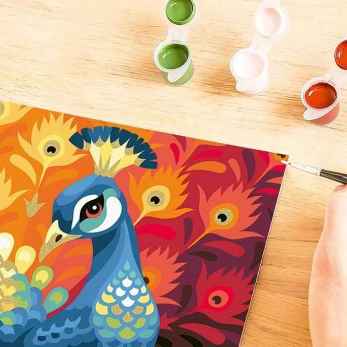 Ravensburger CreArt Kids Kit de peinture par numéros Paon 31x21cm