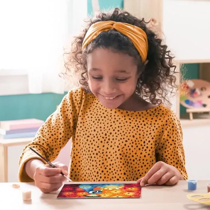 Ravensburger CreArt Kids Paon, Kit de Peinture par Numéros sur Toile 31x21 cm avec Cadre, Loisir Créatif dès 9 Ans, Réf. 25907