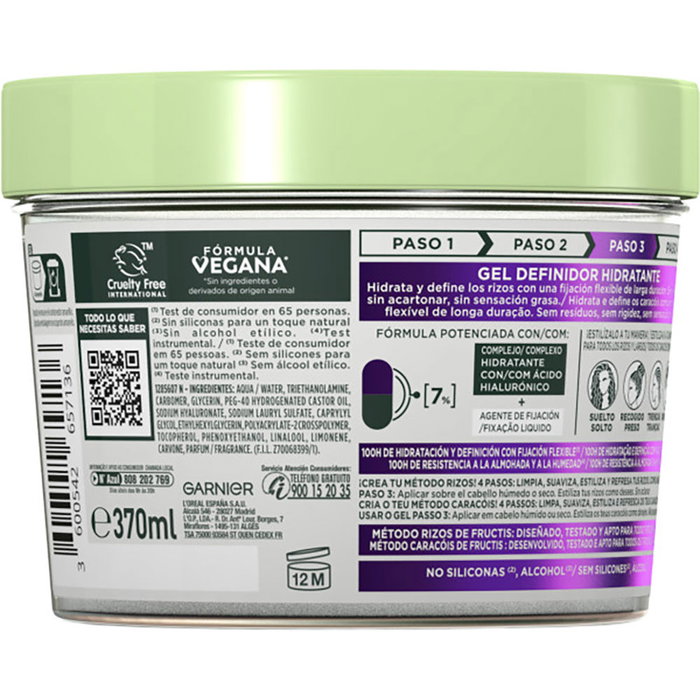 Garnier FRUCTIS FLEXI GEL Hydratant Définisseur de Boucles 370 ml