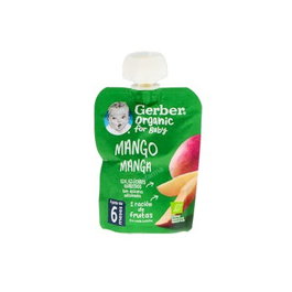 GERBER Pouch Purée Mango Bio 90G - Purée de Mangues pour Bébé en Sachet