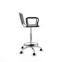 Tabouret Taburete Robledo Pivotant Chlorure de polyvinyle Gris clair Structure chromée Accoudoirs fixes Sans appui-tête Roulettes autofreinées