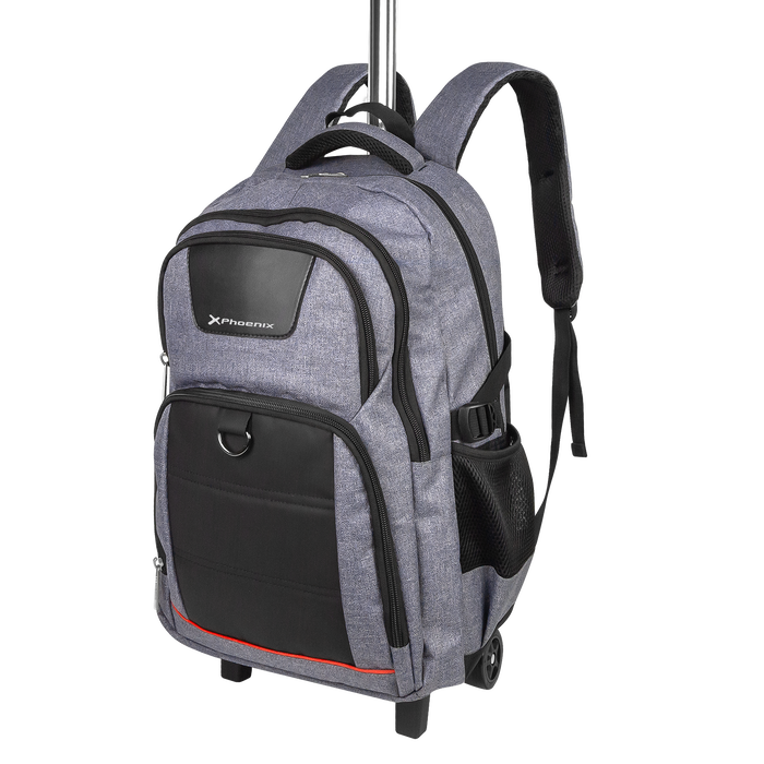 Phoenix Discovery Sac à Dos à Roulettes Trolley pour Ordinateur Portable 17 Pouces Gris
