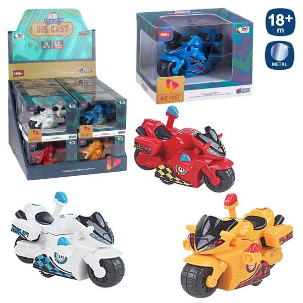 Juinsa Moto de course en métal 10 cm - modèles assortis - Jouet dès 18 mois