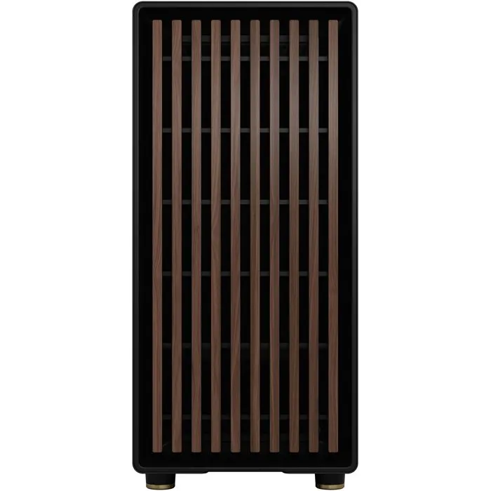 Fractal Design FD-C-NOR1C-01 North Charcoal Black - Boitier PC ATX avec design en bois et alliage, ventilation optimisée par façade ouverte et mesh