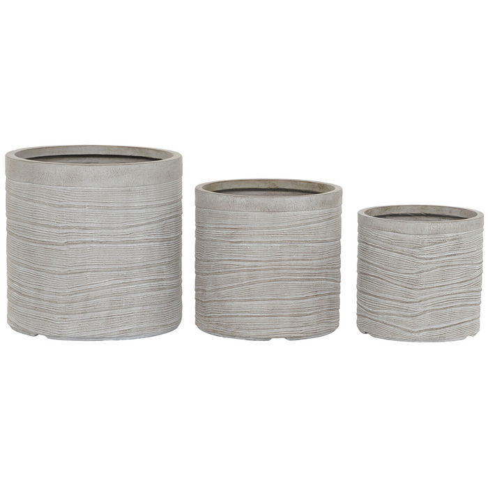 Set de pots de fleurs Home ESPRIT Beige Fibre de Verre Magnésium 44,5 x 44,5 x 44 cm (3 Unités) Set de pots de fleurs Home ESPRIT Beige Fibre de Verre Magnésium 44,5 x 44,5 x 44 cm (3 Unités)
