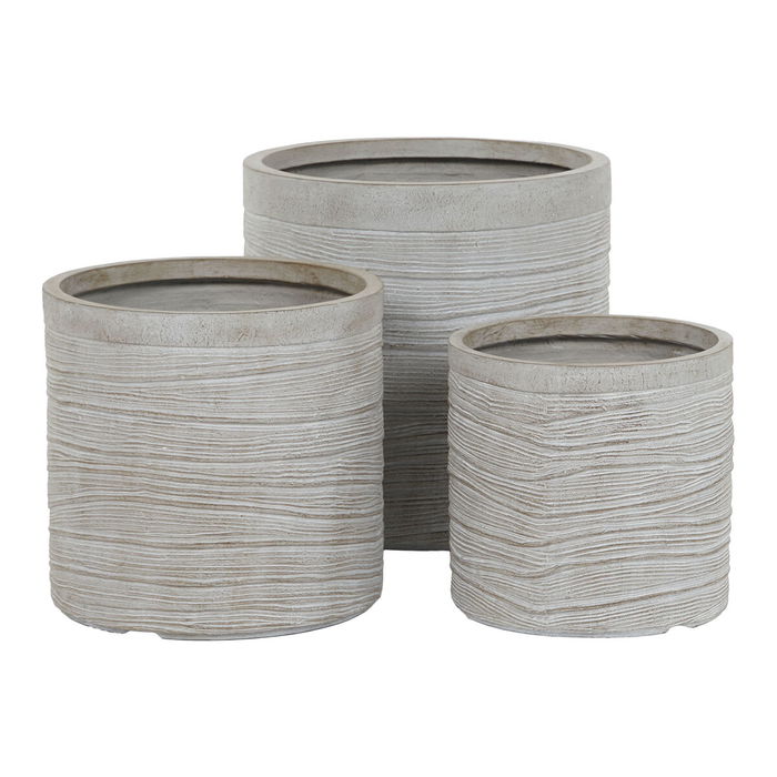 Set de pots de fleurs Home ESPRIT Beige Fibre de Verre Magnésium 44,5 x 44,5 x 44 cm (3 Unités) Set de pots de fleurs Home ESPRIT Beige Fibre de Verre Magnésium 44,5 x 44,5 x 44 cm (3 Unités)