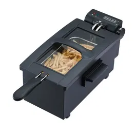 Continental Edison Friteuse électrique CEFR3BLK - 3 L, 2000 W, panier amovible, noir - Cuisson rapide et sécurisée