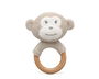 KioKids - Mordedor en Forma de Singe, Bois de Hêtre et Coton, Gris, Jouet de Dentition pour Bébé +3 Mois, Collection Cotton Friends