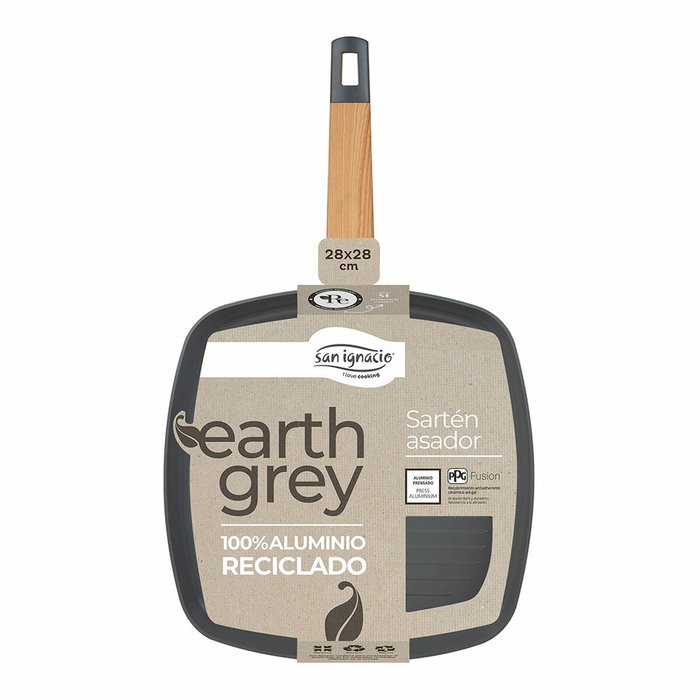 Poêle à Grilller San Ignacio Earth Grey SG-6754 Gris Aluminium 28 x 28 cm Poêle à Grilller San Ignacio Earth Grey SG-6754 Gris Aluminium 28 x 28 cm