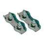 Edm Sujetacable plat double SJT02 en acier galvanisé, 2 unités