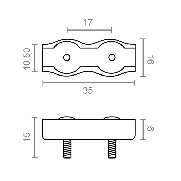 Edm Sujetacable plat double SJT02 en acier galvanisé, 2 unités