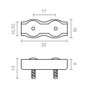 Edm Sujetacable plat double SJT02 en acier galvanisé, 2 unités