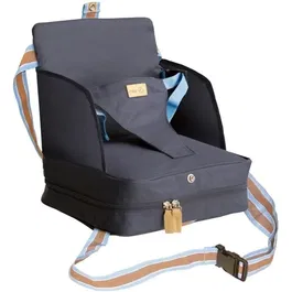 Roba - Réhausseur de Chaise Bébé Pliable - Coussin Gonflable et Ceinture Ajustable - Pour 6 Mois à 3 Ans (15 kg) - Bleu Marine