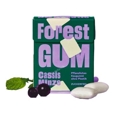 FOREST GUM Chewing-gum Groseille Noire et Menthe 20g Sans Plastique FOREST GUM Chewing-gum Groseille Noire et Menthe 20g Sans Plastique