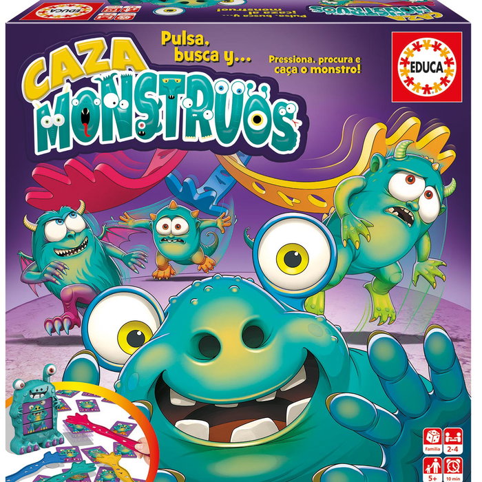 EDUCA Caza Monstruos 18861 - Jeu de société en espagnol - Localise et attrape le monstre - À partir de 5 ans