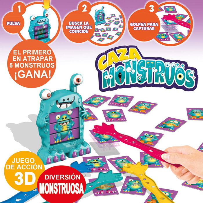 EDUCA Caza Monstruos 18861 - Jeu de société en espagnol - Localise et attrape le monstre - À partir de 5 ans