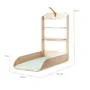 Roba Table à langer murale et rabattable en bois naturel, avec 2 étagères intégrées et matelas PU sans phtalate, conforme EN 12221 - Design minimaliste
