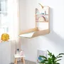 Roba Table à langer murale et rabattable en bois naturel, avec 2 étagères intégrées et matelas PU sans phtalate, conforme EN 12221 - Design minimaliste