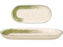 Vessia Bandeja Ovalada Patinada Verte 33x15.5x3 cm Céramique Porcelaine (Set de 24)