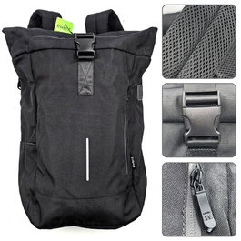 Ewent EW2536 Sac à Dos Portable 17.3" Unisex Trendy Roll Imperméable Antivol Éco-responsable