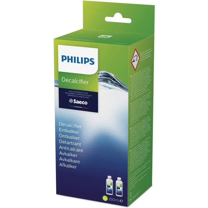 Philips CA6700/22 Détartrant pour Machine à Café, Compatible Philips et Saeco, 2 Bouteilles de 250 ml - Entretien et Protection contre le Calcaire Philips CA6700/22 Détartrant pour Machine à Café, Compatible Philips et Saeco, 2 Bouteilles de 250 ml - Entretien et Protection contre le Calcaire