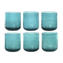 Set de Verres Home ESPRIT Turquoise Verre 320 ml (6 Unités)