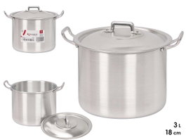KINVARA Olla en aluminium de 18 cm, 3 L, Plata