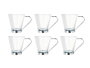 Vivalto Tasse en Verre avec Anse Métal 85 ml (8,5 cl) 8 x 6,9 x 6 cm Café Transparent Argent (Set de 72)